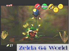 Young Link fighting a Deku Baba.